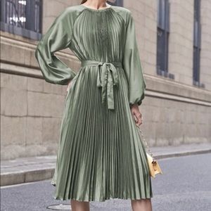 Pleated Midi Dress